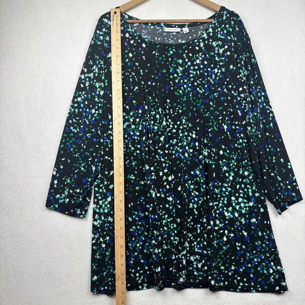 Susan Graver Liquid Knit Tunic Womens 4X Abstract Confetti Print